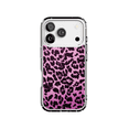 thumbnail image 1 of DistinctInk Hybrid Clear Case Compatible with MagSafe for iPhone 17 Pro- Vibrant Pink Leopard Print Design, 1 of 1