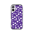 thumbnail image 1 of DistinctInk Hybrid Clear Case Compatible with MagSafe for iPhone 17 - Purple Bubbles on Polka Dot Pattern, 1 of 1