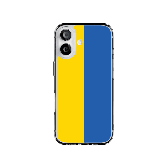 DistinctInk MagSafe Clear Case for Apple iPhone 17 (6.3" Screen) - Ukraine Flag - Tempered Glass Back
