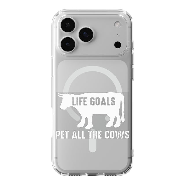 DistinctInk Life Goals, Pet All The Cows Clear Case for iPhone 17 Pro ...