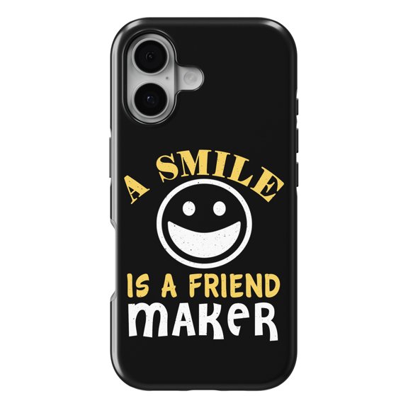 DistinctInk MagSafe Tough Case for iPhone 17 (6.1") - A Smile is A Friend Maker - Shockproof Drop Protection MagSafe Compatible Cover