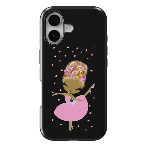 DistinctInk MagSafe Tough Case for iPhone 17 (6.1") - Ballerina Dancing in Flower Petals - Shockproof Drop Protection MagSafe Compatible Cover