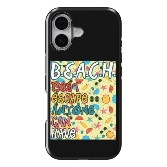 DistinctInk MagSafe Tough Case for iPhone 17 (6.1") - Beach Best Escape Anyone Can Have - Shockproof Drop Protection MagSafe Compatible Cover
