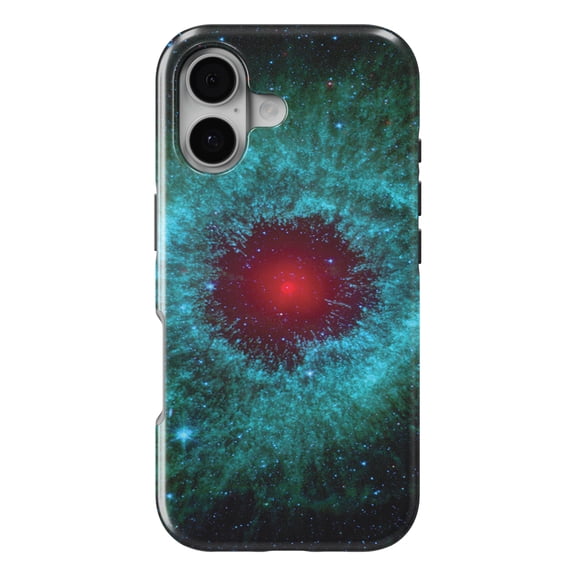 DistinctInk MagSafe Tough Case for iPhone 17 (6.1") - Blue Teal Black Helix Nebula - Shockproof Drop Protection MagSafe Compatible Cover