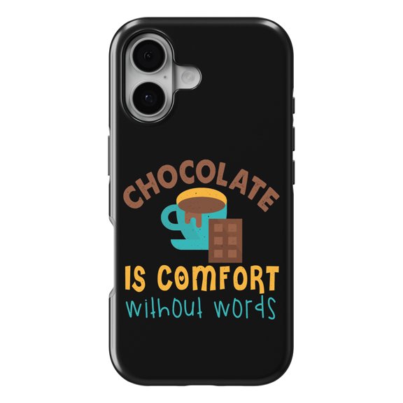 DistinctInk MagSafe Tough Case for iPhone 17 (6.1") - Chocolate is Comfort Without Words - Shockproof Drop Protection MagSafe Compatible Cover