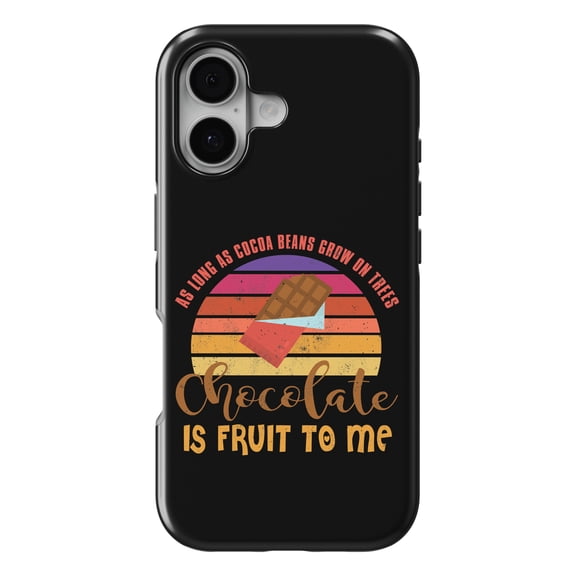 DistinctInk MagSafe Tough Case for iPhone 17 (6.1") - Chocolate is Fruit to Me - Shockproof Drop Protection MagSafe Compatible Cover