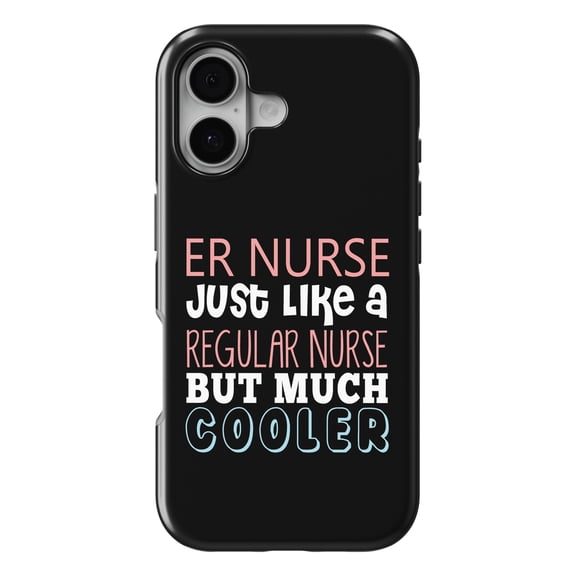 DistinctInk MagSafe Tough Case for iPhone 17 (6.1") - ER Nurse Just Like Regular But Cooler - Shockproof Drop Protection MagSafe Compatible Cover
