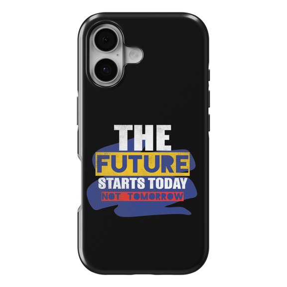 DistinctInk MagSafe Tough Case for iPhone 17 (6.1") - Future Starts Today Not Tomorrow - Shockproof Drop Protection MagSafe Compatible Cover