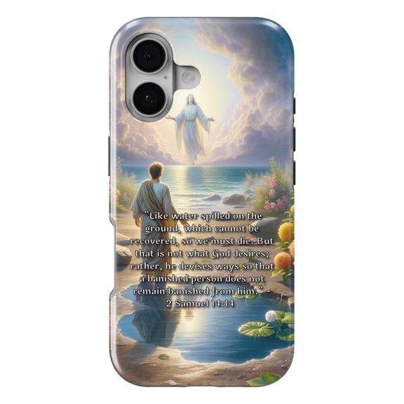 DistinctInk MagSafe Tough Case for iPhone 17 (6.1") - God's Redemption Plan: 2 Samuel 14:14" - Shockproof Drop Protection MagSafe Compatible Cover