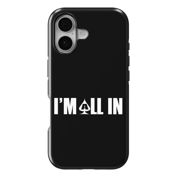 DistinctInk MagSafe Tough Case for iPhone 17 (6.1") - I'm All in - Poker Casino Cards Gambling - Shockproof Drop Protection MagSafe Compatible Cover