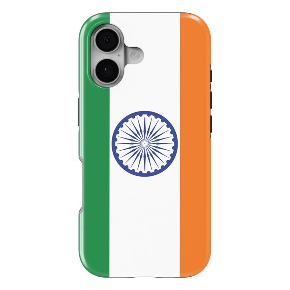 DistinctInk MagSafe Tough Case for iPhone 17 (6.1") - India Flag Indian - Shockproof Drop Protection MagSafe Compatible Cover