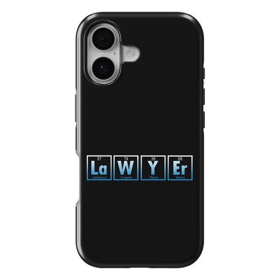DistinctInk MagSafe Tough Case for iPhone 17 (6.1") - Lawyer Elements Periodic Table - Shockproof Drop Protection MagSafe Compatible Cover
