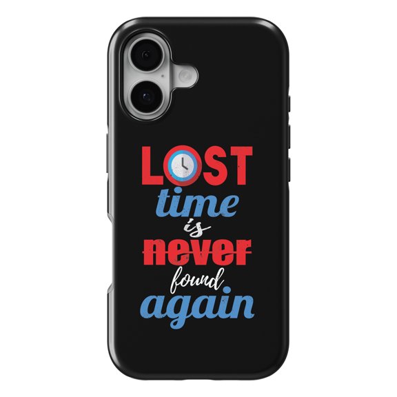 DistinctInk MagSafe Tough Case for iPhone 17 (6.1") - Lost Time Never Found Again - Shockproof Drop Protection MagSafe Compatible Cover
