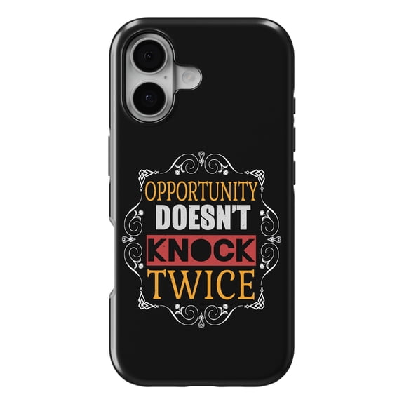 DistinctInk MagSafe Tough Case for iPhone 17 (6.1") - Opportunity Doesn't Knock Twice - Shockproof Drop Protection MagSafe Compatible Cover