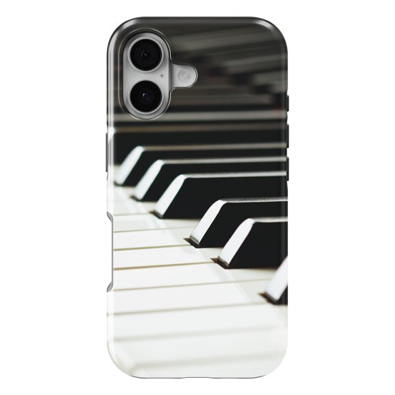 DistinctInk MagSafe Tough Case for iPhone 17 (6.1") - Piano Keys Keyboard - Shockproof Drop Protection MagSafe Compatible Cover