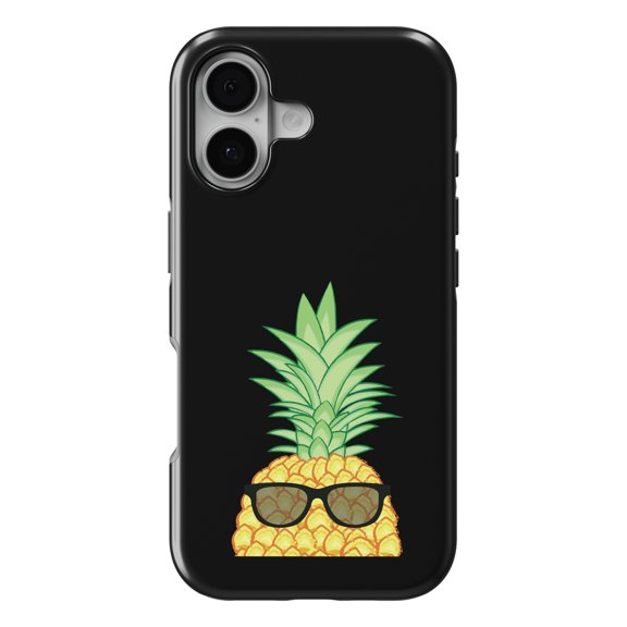 DistinctInk MagSafe Tough Case for iPhone 17 (6.1") - Pineapple Top with Shades - Shockproof Drop Protection MagSafe Compatible Cover