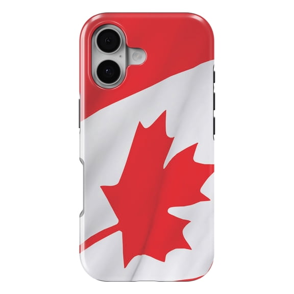DistinctInk MagSafe Tough Case for iPhone 17 (6.1") - Red White Canadian Flag Canada - Shockproof Drop Protection MagSafe Compatible Cover
