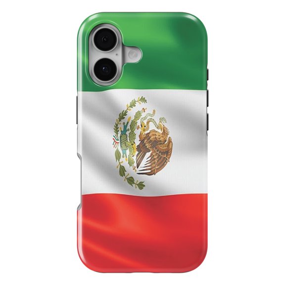 DistinctInk MagSafe Tough Case for iPhone 17 (6.1") - Red White Green Mexican Flag Mexico - Shockproof Drop Protection MagSafe Compatible Cover
