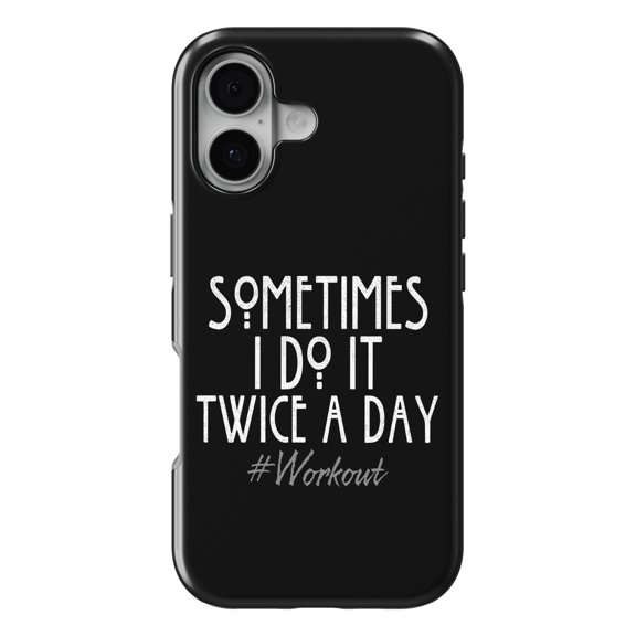 DistinctInk MagSafe Tough Case for iPhone 17 (6.1") - Sometimes I Do It Twice A Day #Workout - Shockproof Drop Protection MagSafe Compatible Cover