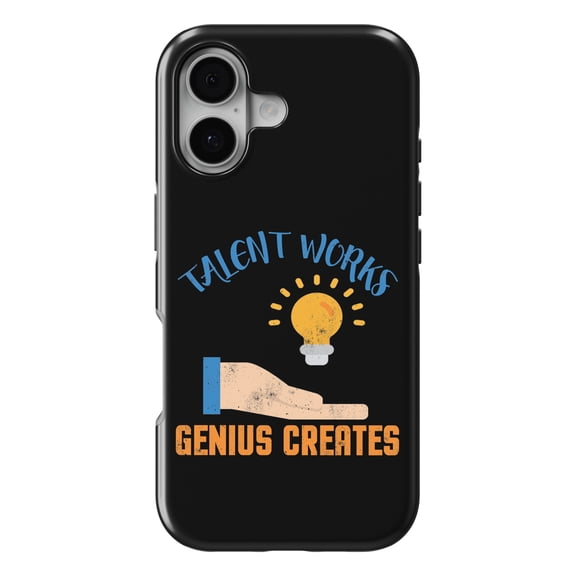 DistinctInk MagSafe Tough Case for iPhone 17 (6.1") - Talent Works Genius Creates - Shockproof Drop Protection MagSafe Compatible Cover