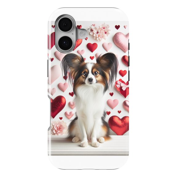 DistinctInk MagSafe Tough Case for iPhone 17 (6.1") - Valentine's Day Papillon - Shockproof Drop Protection MagSafe Compatible Cover
