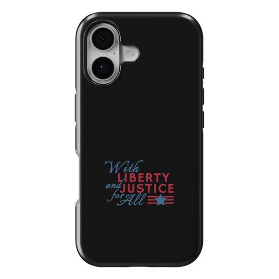 DistinctInk MagSafe Tough Case for iPhone 17 (6.1") - with Liberty and Justice for All - Shockproof Drop Protection MagSafe Compatible Cover