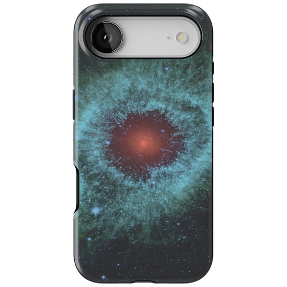 DistinctInk MagSafe Tough Case for iPhone 17 Air (6.7") - Blue Teal Black Helix Nebula - Shockproof Drop Protection MagSafe Compatible Cover