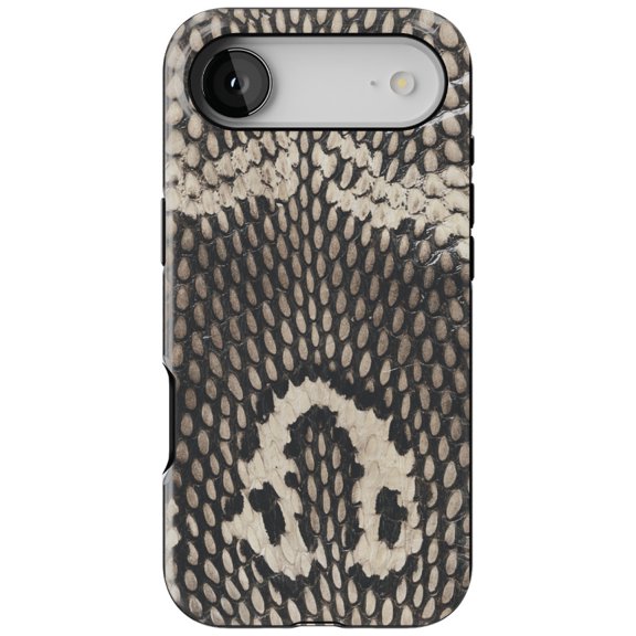 DistinctInk MagSafe Tough Case for iPhone 17 Air (6.7") - Brown Tan Snake Skin Texture - Shockproof Drop Protection MagSafe Compatible Cover
