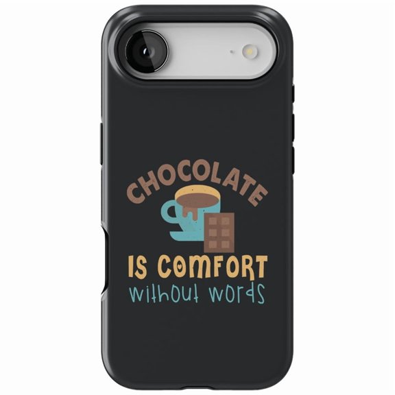 DistinctInk MagSafe Tough Case for iPhone 17 Air (6.7") - Chocolate is Comfort Without Words - Shockproof Drop Protection MagSafe Compatible Cover