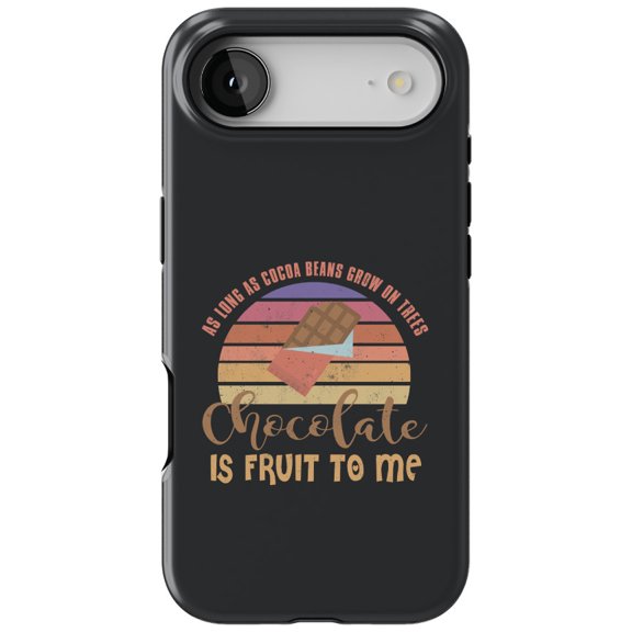 DistinctInk MagSafe Tough Case for iPhone 17 Air (6.7") - Chocolate is Fruit to Me - Shockproof Drop Protection MagSafe Compatible Cover