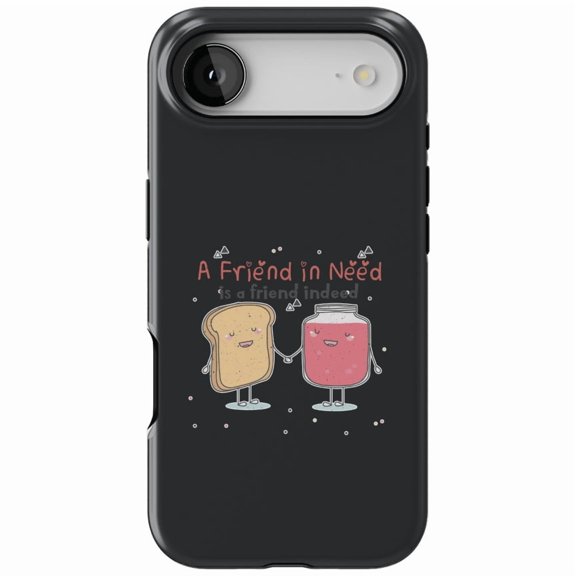 DistinctInk MagSafe Tough Case for iPhone 17 Air (6.7") - Friend in Need Friend Indeed - Shockproof Drop Protection MagSafe Compatible Cover