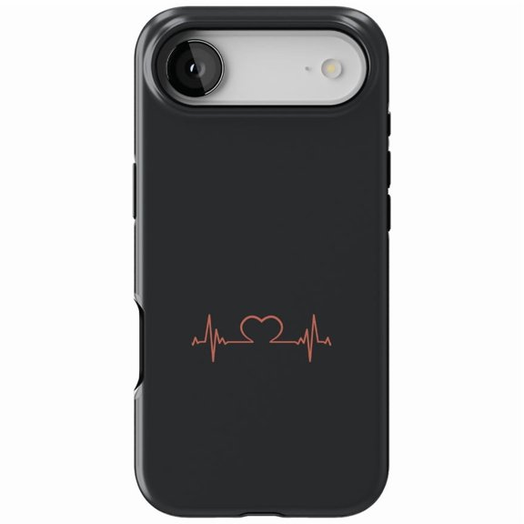 DistinctInk MagSafe Tough Case for iPhone 17 Air (6.7") - Heart Pulse EKG Red Valentine - Shockproof Drop Protection MagSafe Compatible Cover