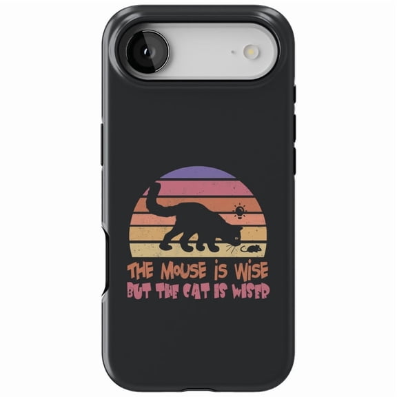 DistinctInk MagSafe Tough Case for iPhone 17 Air (6.7") - Mouse is Wise Cat is Wiser - Shockproof Drop Protection MagSafe Compatible Cover