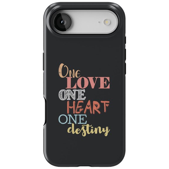DistinctInk MagSafe Tough Case for iPhone 17 Air (6.7") - One Love One Heart One Destiny - Shockproof Drop Protection MagSafe Compatible Cover