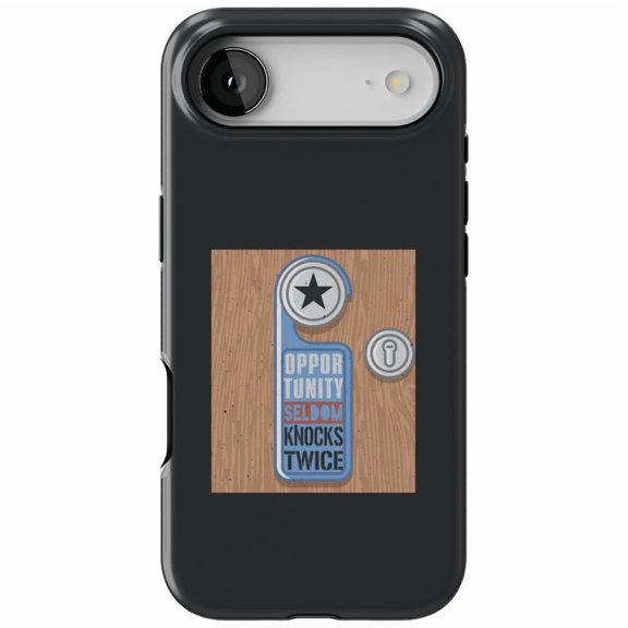DistinctInk MagSafe Tough Case for iPhone 17 Air (6.7") - Opportunity Seldom Knocks Twice - Shockproof Drop Protection MagSafe Compatible Cover