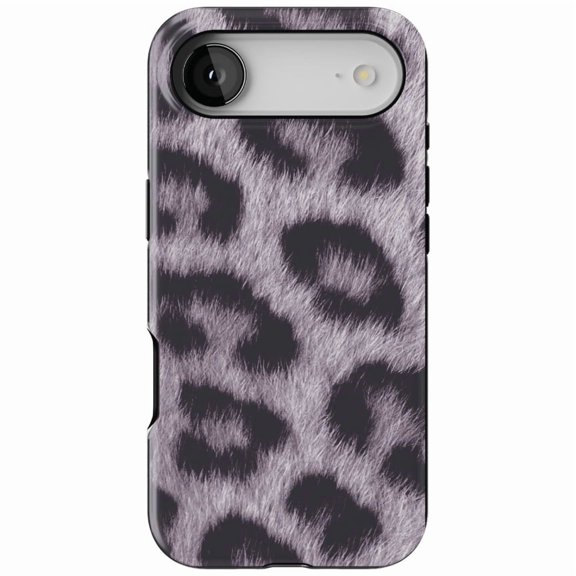 DistinctInk MagSafe Tough Case for iPhone 17 Air (6.7") - Purple Black Leopard Fur Skin Print - Shockproof Drop Protection MagSafe Compatible Cover