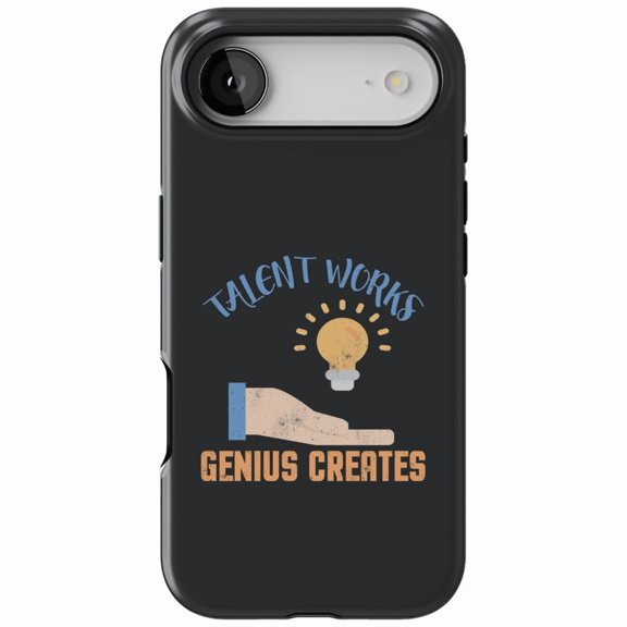 DistinctInk MagSafe Tough Case for iPhone 17 Air (6.7") - Talent Works Genius Creates - Shockproof Drop Protection MagSafe Compatible Cover