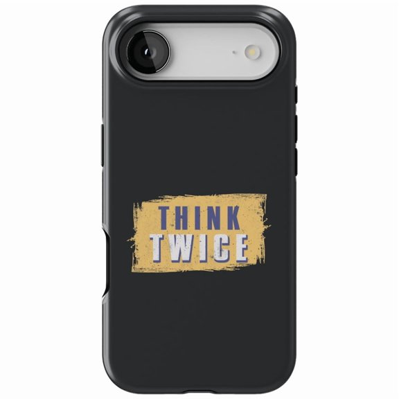 DistinctInk MagSafe Tough Case for iPhone 17 Air (6.7") - Think Twice - Shockproof Drop Protection MagSafe Compatible Cover