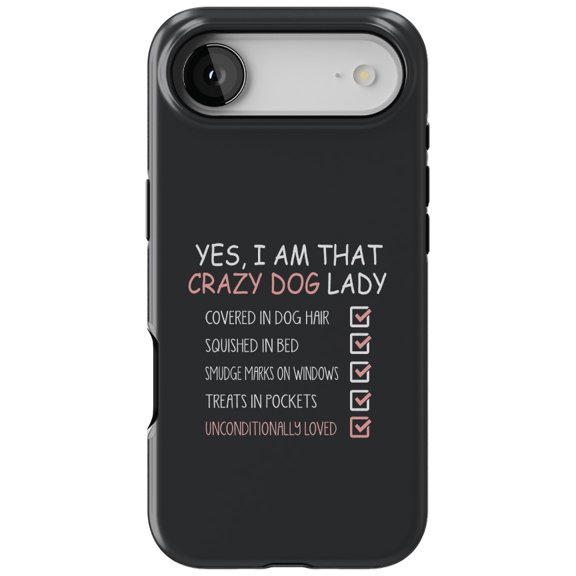 DistinctInk MagSafe Tough Case for iPhone 17 Air (6.7") - Yes, I Am that Crazy Dog Lady - Shockproof Drop Protection MagSafe Compatible Cover