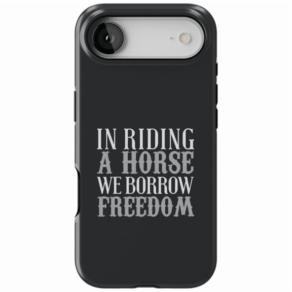 DistinctInk MagSafe Tough Case for iPhone 17 Air (6.7") - in Riding a Horse, We Borrow Freedom - Shockproof Drop Protection MagSafe Compatible Cover
