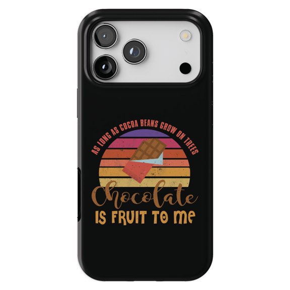 DistinctInk MagSafe Tough Case for iPhone 17 Pro (6.3") - Chocolate is Fruit to Me - Shockproof Drop Protection MagSafe Compatible Cover