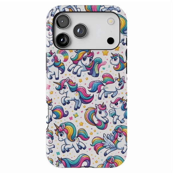 DistinctInk MagSafe Tough Case for iPhone 17 Pro (6.3") - Enchanting Stream of Playful Unicorns - Shockproof Drop Protection MagSafe Compatible Cover