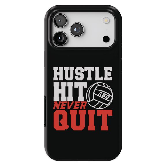 DistinctInk MagSafe Tough Case for iPhone 17 Pro (6.3") - Hustle Hit Never Quit Volleyball - Shockproof Drop Protection MagSafe Compatible Cover