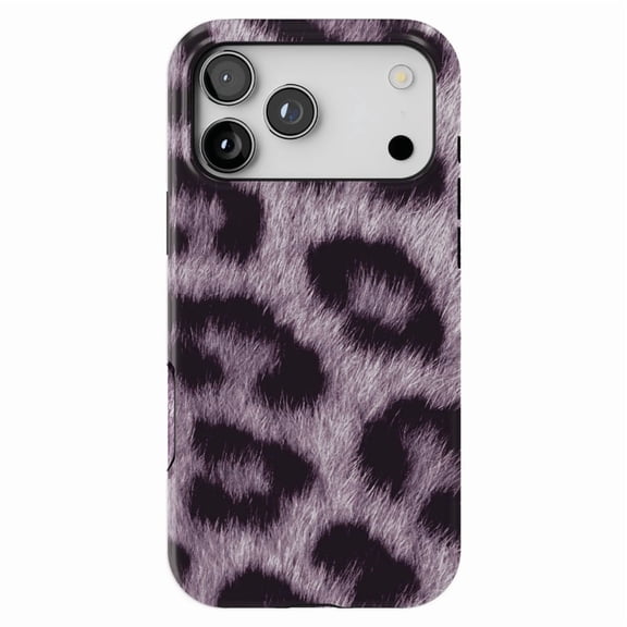 DistinctInk MagSafe Tough Case for iPhone 17 Pro (6.3") - Purple Black Leopard Fur Skin Print - Shockproof Drop Protection MagSafe Compatible Cover