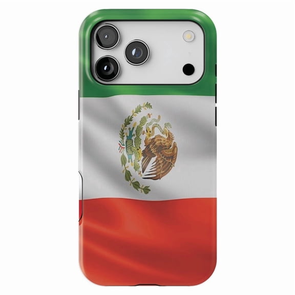 DistinctInk MagSafe Tough Case for iPhone 17 Pro (6.3") - Red White Green Mexican Flag Mexico - Shockproof Drop Protection MagSafe Compatible Cover
