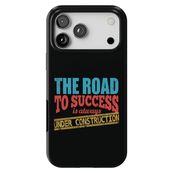 DistinctInk MagSafe Tough Case for iPhone 17 Pro (6.3") - Road to Success Under Construction - Shockproof Drop Protection MagSafe Compatible Cover