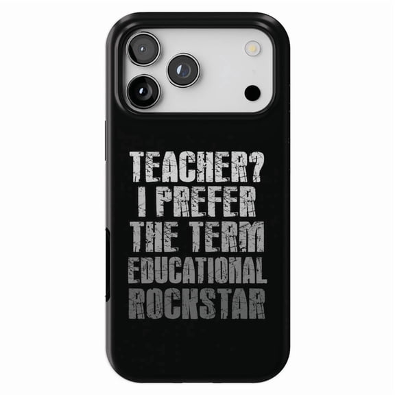 DistinctInk MagSafe Tough Case for iPhone 17 Pro (6.3") - Teacher I Prefer Educational Rockstar - Shockproof Drop Protection MagSafe Compatible Cover