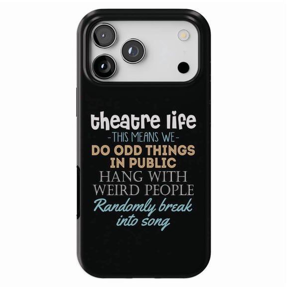 DistinctInk MagSafe Tough Case for iPhone 17 Pro (6.3") - Theatre Life - Odd Things in Public - Shockproof Drop Protection MagSafe Compatible Cover