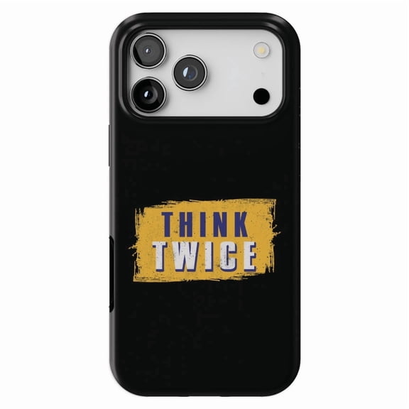 DistinctInk MagSafe Tough Case for iPhone 17 Pro (6.3") - Think Twice - Shockproof Drop Protection MagSafe Compatible Cover