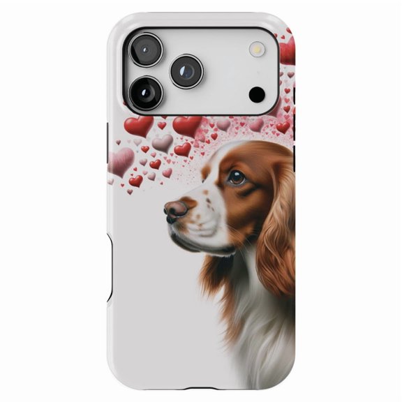 DistinctInk MagSafe Tough Case for iPhone 17 Pro (6.3") - Valentine's Day Sussex Spaniel - Shockproof Drop Protection MagSafe Compatible Cover